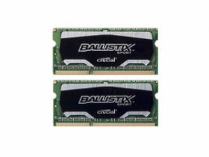 Crucial英睿达镁光铂胜运动系列笔记本内存条DDR3 1600 4G两条装