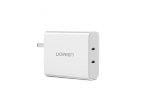 绿联双Type-C快充充电器 36W