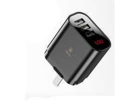 倍思 镜面湖智能数显旅行充电器 