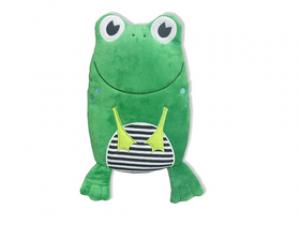 HUGO卡通毛绒布外套迷你注水热水袋 微笑大嘴蛙