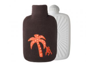 HUGO卡通毛绒布外套迷你注水热水袋 深咖小猴